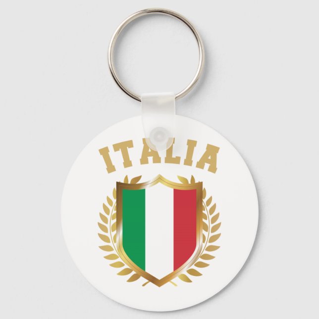 Italia/Italy Flag Shield Key Ring (Front)