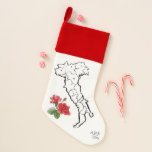*~* Italia Italy Map Roses Flag Colors Christmas Stocking<br><div class="desc">* CHRISTMAS STOCKING: Italia Italy Map Roses Flag Colors with 2 lines of text you can PERSONALIZE or just delete. This is a great gift to your self or loved ones who love Italy! If they have been so lucky as to visit Italy, there are 2 optional text links for...</div>