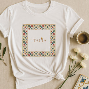 Italia Majolica Tile Boho   Mediterranean Style T-Shirt