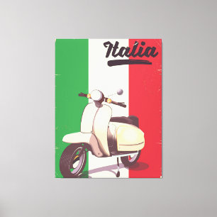 Italia Scooter Vintage travel poster Canvas Print