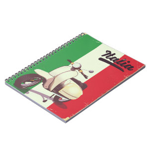 Italia Scooter Vintage travel poster Spiral Notebook