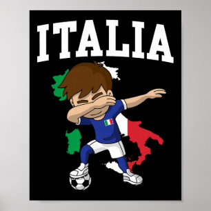 Italia Soccer Boy Italian Italy Flag Map Sports Te Poster