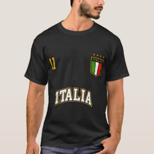 Italia Team Sports Number 11 Soccer Italian Flag T-Shirt