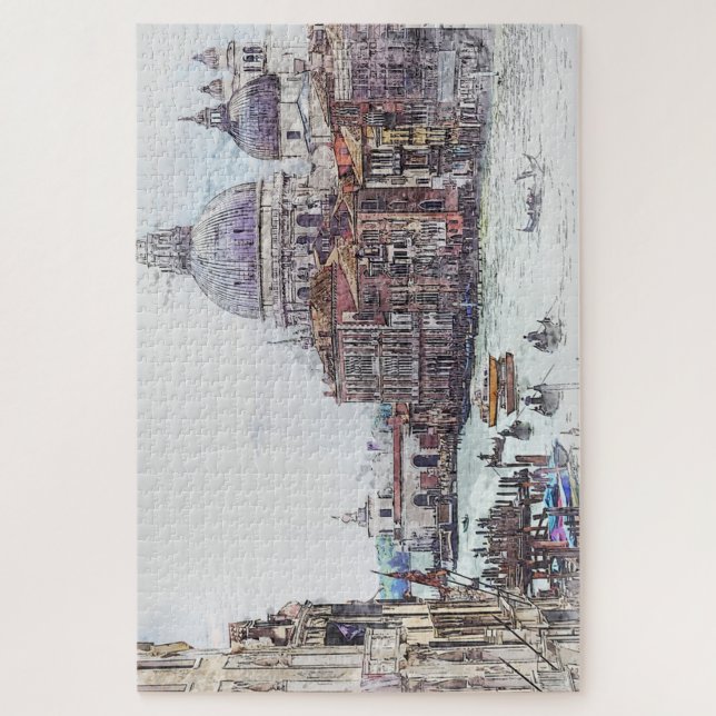Italia, Venice Canal Gondolas Jigsaw Puzzle (Vertical)