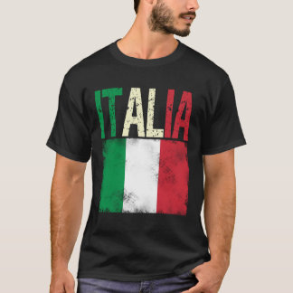 Italia with Italian flag distressed retro look T-Shirt