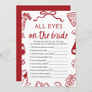 Italian All Eyes On The Bride Bridal Shower Game Invitation