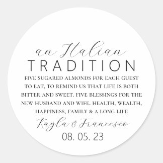 Italian Almond Wedding Tradition Favour Tag