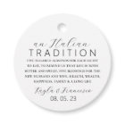Italian Almond Wedding Tradition Favour Tag