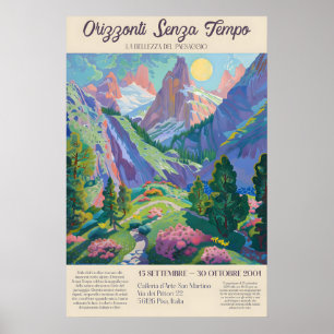 Italian Alps Landscape Art Print Vintage Travel