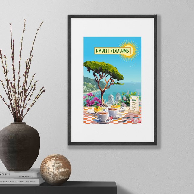 Italian Amalfi Coast Editable Illustrated Vacation Poster (Creator Uploaded)
