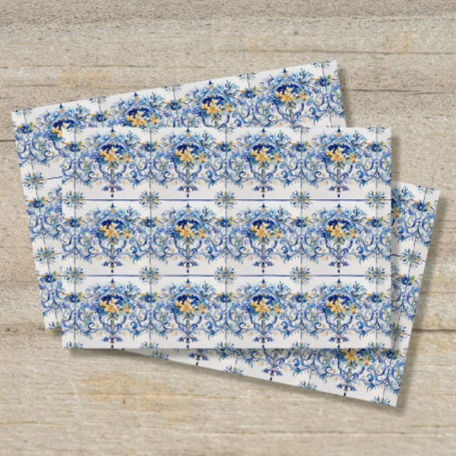 Italian Amalfi Coast Tile Blue and White Decoupage Tissue Paper (Creator Uploaded)
