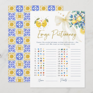 Italian Amalfi Lemon Emoji Pictionary Baby Shower 