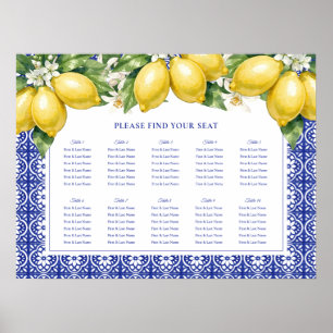 Italian Amalfi Lemon Wedding Seating Chart