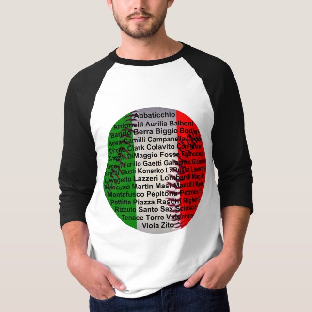 Italian American Baseball Players T-Shirt (Front)