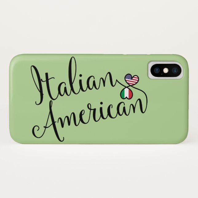 Italian American Entwined Hearts Cell Phone Case (Back (Horizontal))