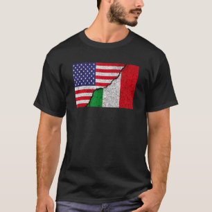 Italian American Flag For Half America Italy Roots T-Shirt