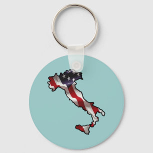Italian American Flag Key Ring