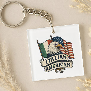 Italian American Flag Keychain   Dual Heritage