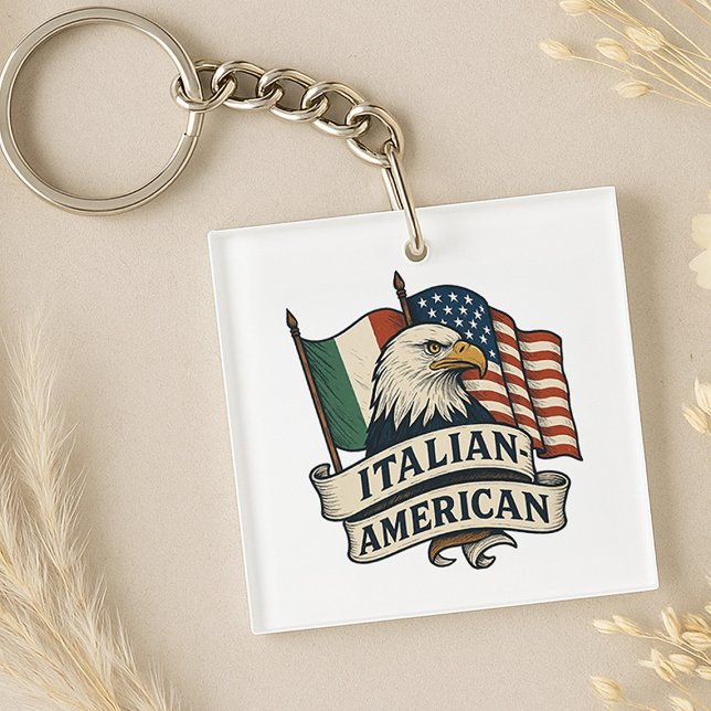 Italian American Flag Keychain | Dual Heritage (Creator Uploaded)