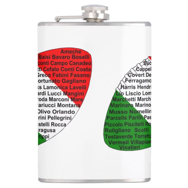 Italian American Football Players Hip Flask (Front)