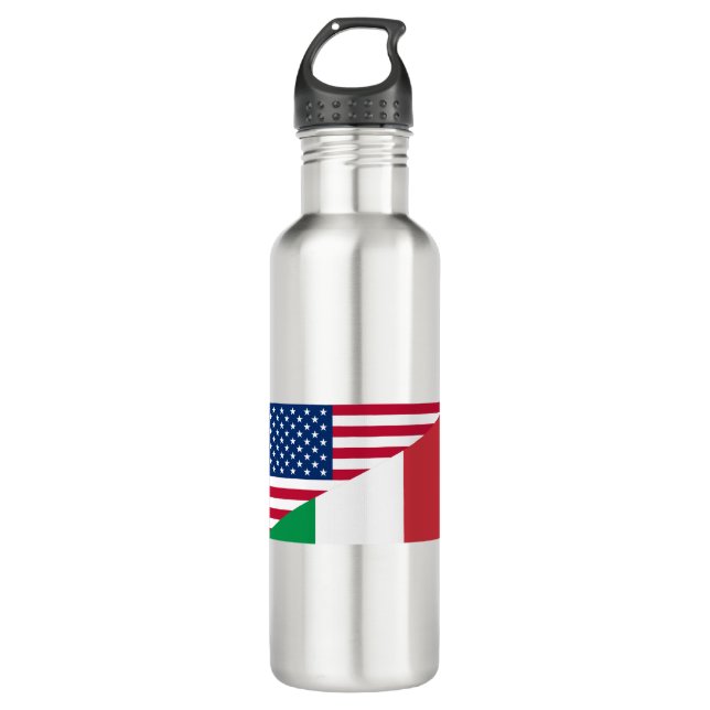 Italian American Pride US Italy Flag 710 Ml Water Bottle (Front)