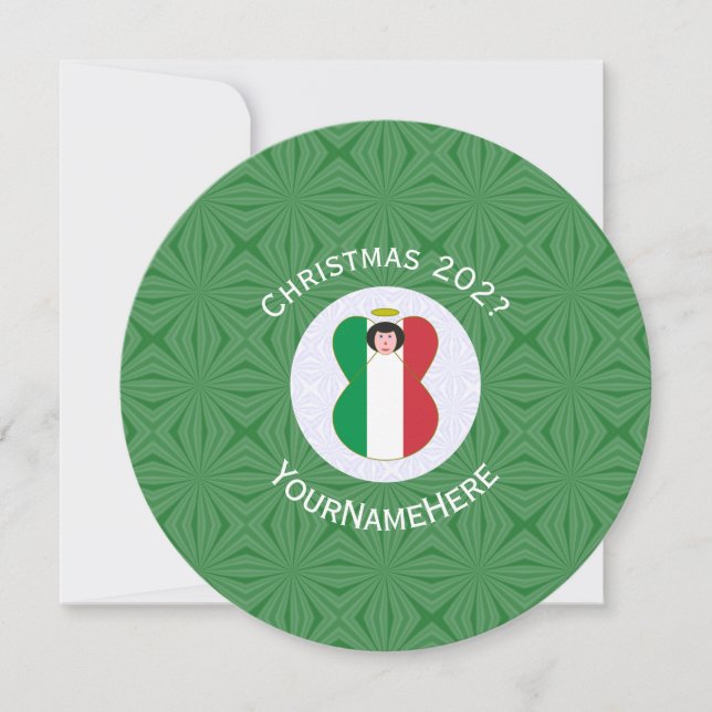 Italian Angel Christmas Flag Personalised  Invitation (Front)