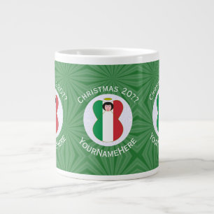Italian Angel Christmas Flag Personalised  Large Coffee Mug