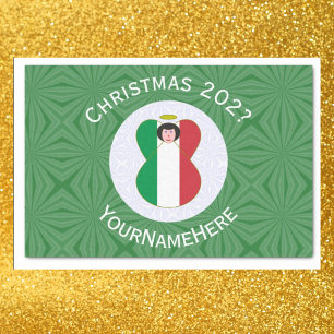 Italian Angel Christmas Flag Personalised  Tissue Paper