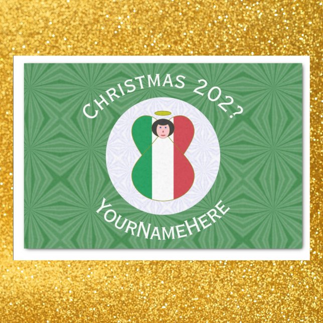 Italian Angel Christmas Flag Personalised  Tissue Paper (Creator Uploaded)