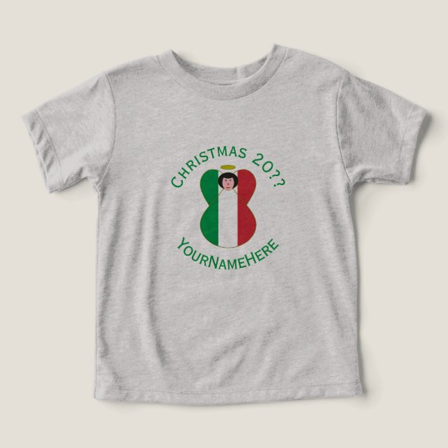 Italian Angel Christmas Flag Personalised Women's  (Design Front)