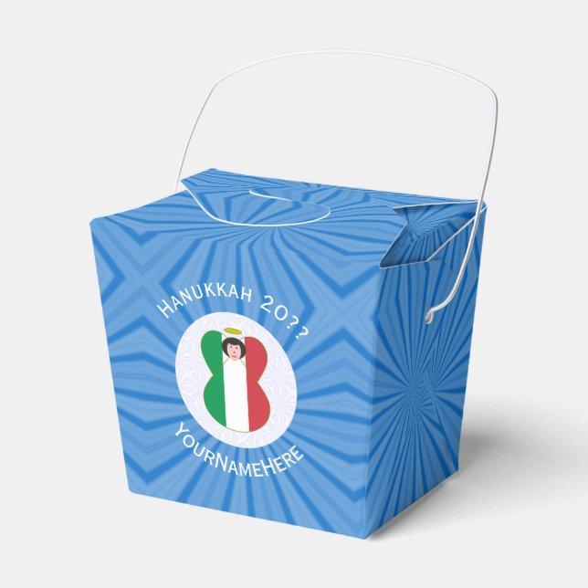 Italian Angel Flag for Hanukkah Favour Box (Front Side)