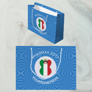 Italian Angel Flag for Hanukkah Large Gift Bag