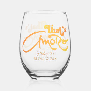 Italian Aperol Cocktail That's Amore Bridal Shower Stemless Wine Glass