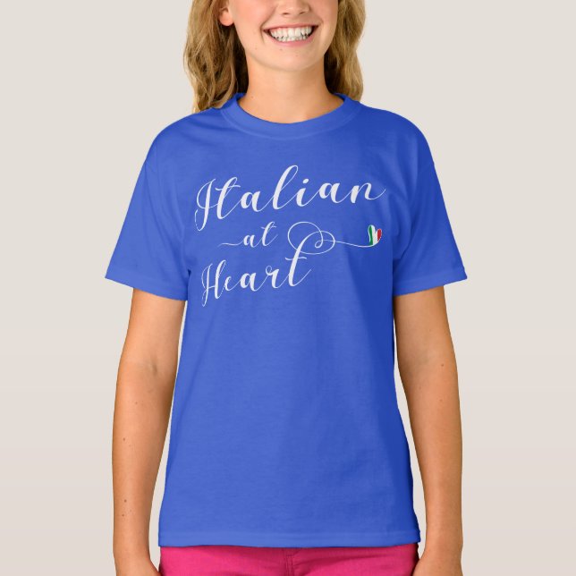 Italian At Heart, I Love Italy T-Shirt (Front)