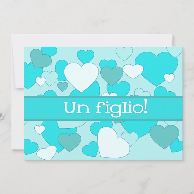 Italian Baby Boy Birth Announcement (Front)