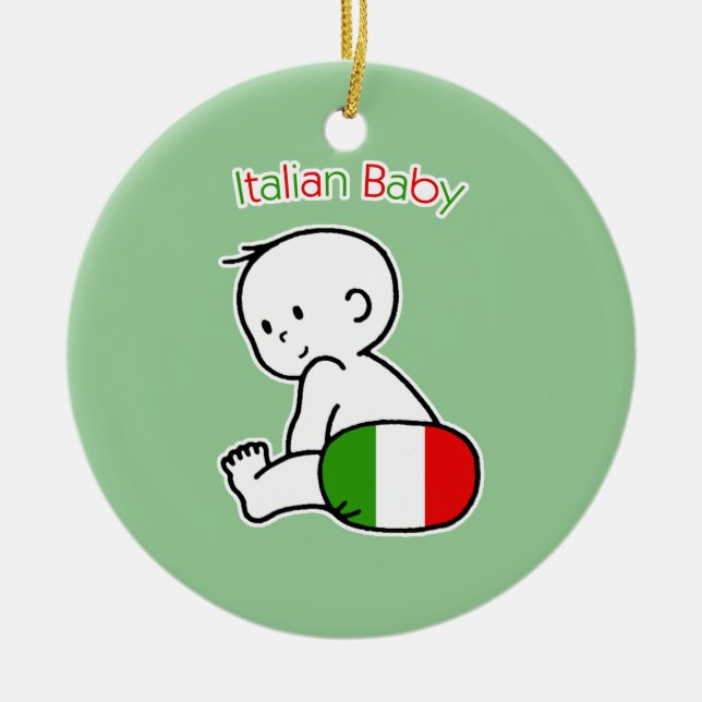 Italian Baby Ceramic Tree Decoration (Front)