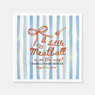 Italian Baby Shower Theme  Blue Stripes Napkin