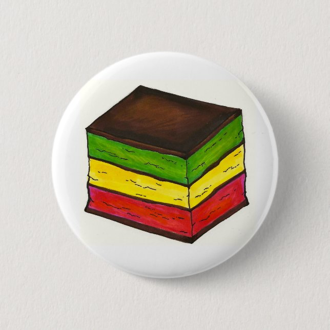 Italian Bakery Rainbow Seven 7 Layer Cookie Foodie 6 Cm Round Badge (Front)