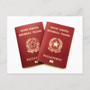 Italian biometric e-passports postcard