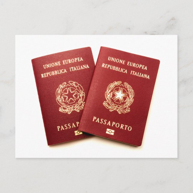 Italian biometric e-passports postcard (Front)
