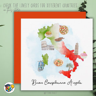 Italian Birthday Card Happy Birthday Italy wishes