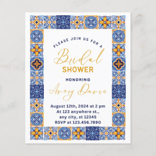 Italian bleu yellow Summer Budget Bridal Shower