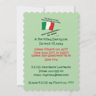 Italian Blood and Wine Birthday Party Invitation