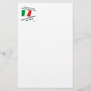 Italian Blood Flows Through Veins Sometimes Wine Stationery