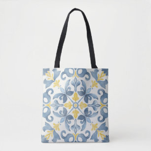 Italian Blue Tile Lemon Tote Bag