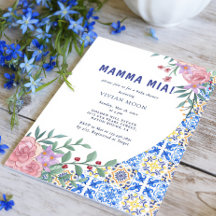 Italian Blue Tile Mamma Mia Baby Shower