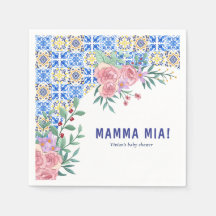 Italian Blue Tile Mamma Mia Baby Shower