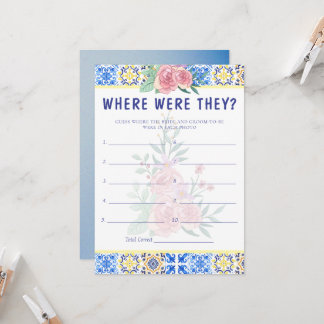 Italian Blue Tile Mamma Mia Game Card