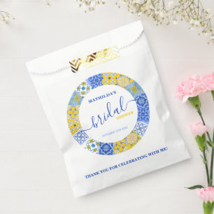 Italian Blue Tile Summer Bridal Shower Thank You Favour Bags