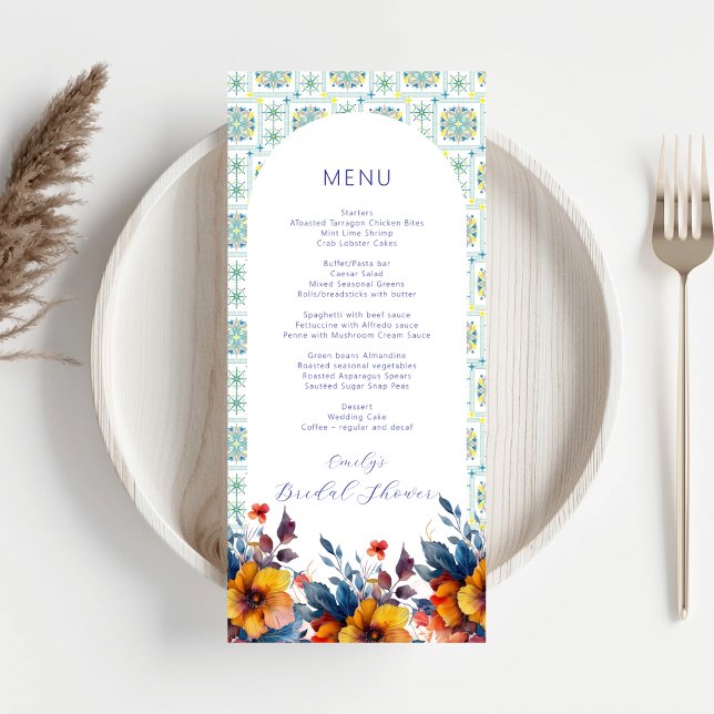 Italian Blue Tiles Elegant Menu (Creator Uploaded)